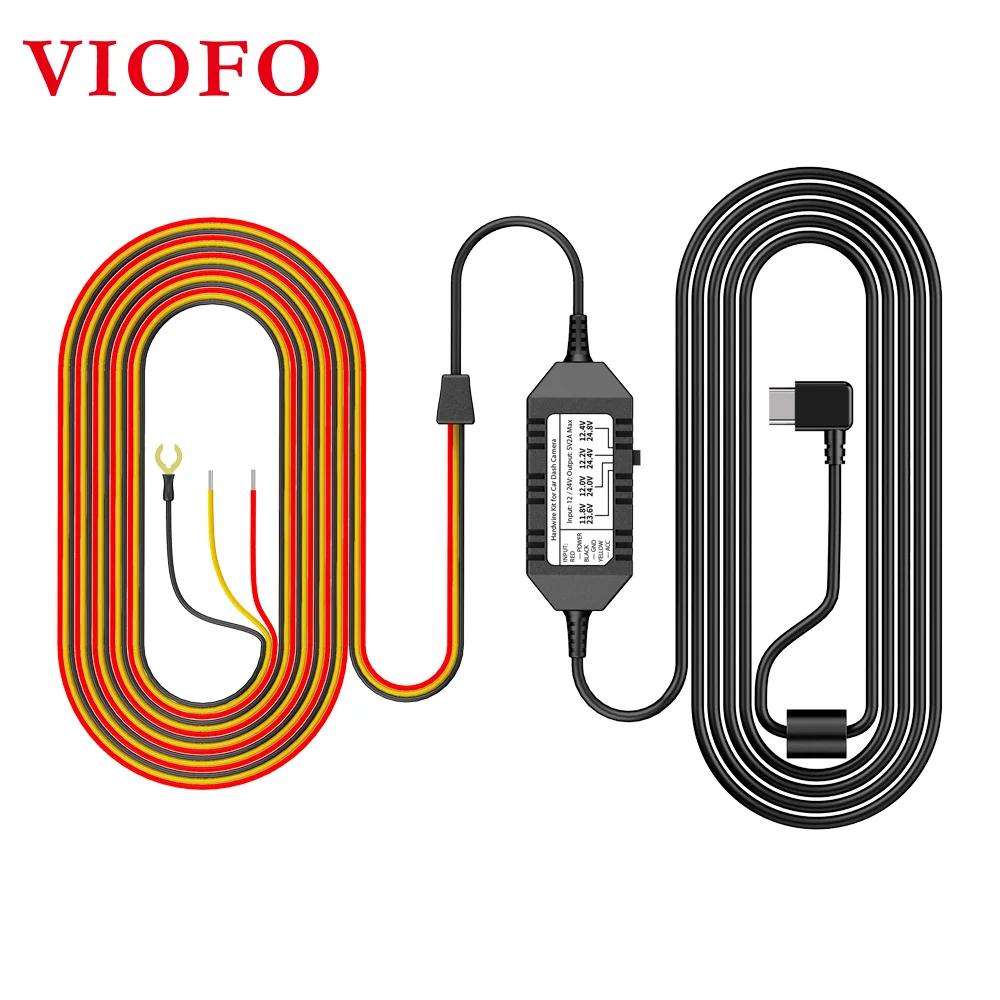 A119MINI2/A229 Plus/A229 Pro/A229 Ultra/A329/T130/WM1 대시 캠 주차 모드용 VIOFO Type-C HK4 ACC 하드와이어 케이블