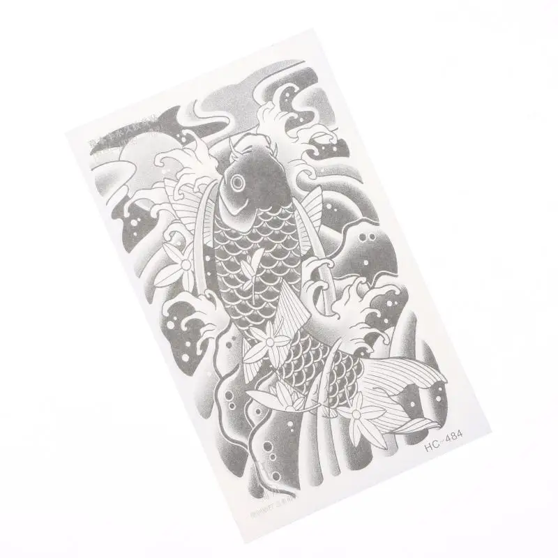Adesivi per Tatuaggi 3D Impermeabili a Forma di Pesce Koi per Arte Corporea Semi-Permanente Unica e Duratura - immagine 4