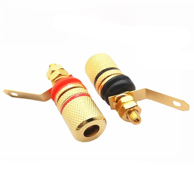 

Banana Plugs Insulation Sound Terminals Anti-impact Speaker Banana Jack Socket 1 Pair Black+red Gold-plated