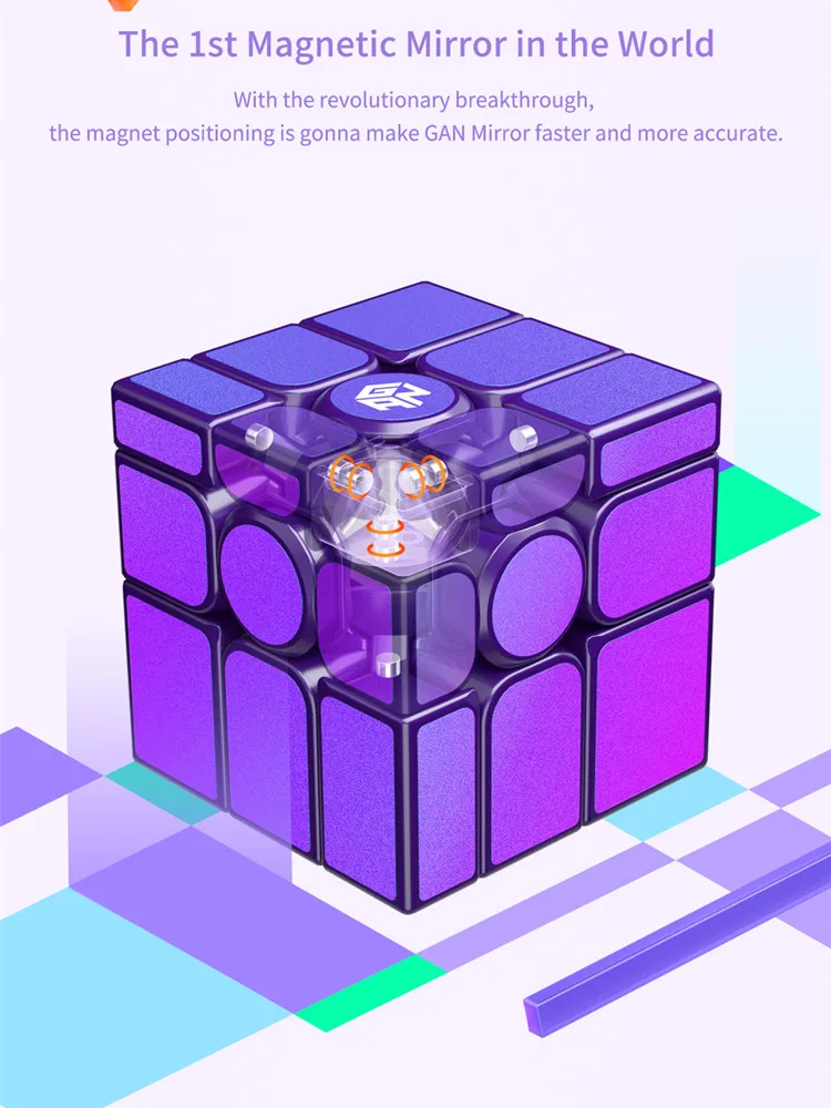 [Funcube]Gan Mirror M Cube 3X3 Spiegel GAN Mirror M Cube Puzzle Toys GAN UV 3x3x3 Magnetic Mirror Magic Cubes  Kubus Magnetische
