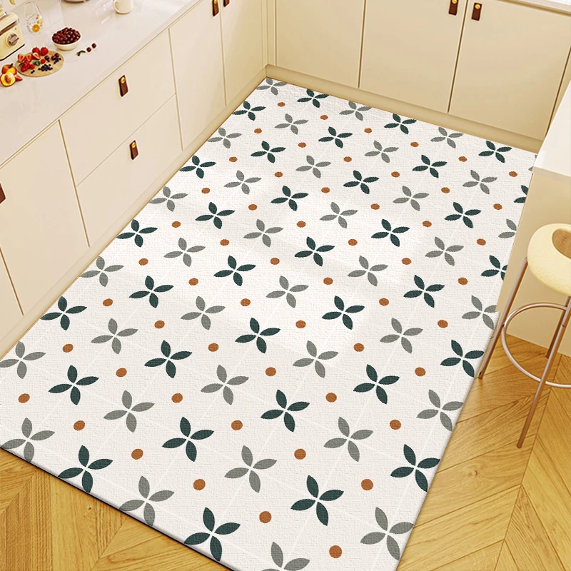 

Cuttable Kitchen PVC Waterproof Oil-proof Carpets Non-slip Entrance Door Mat Soft Balcony Leather Rug Soft Living Room Carpet