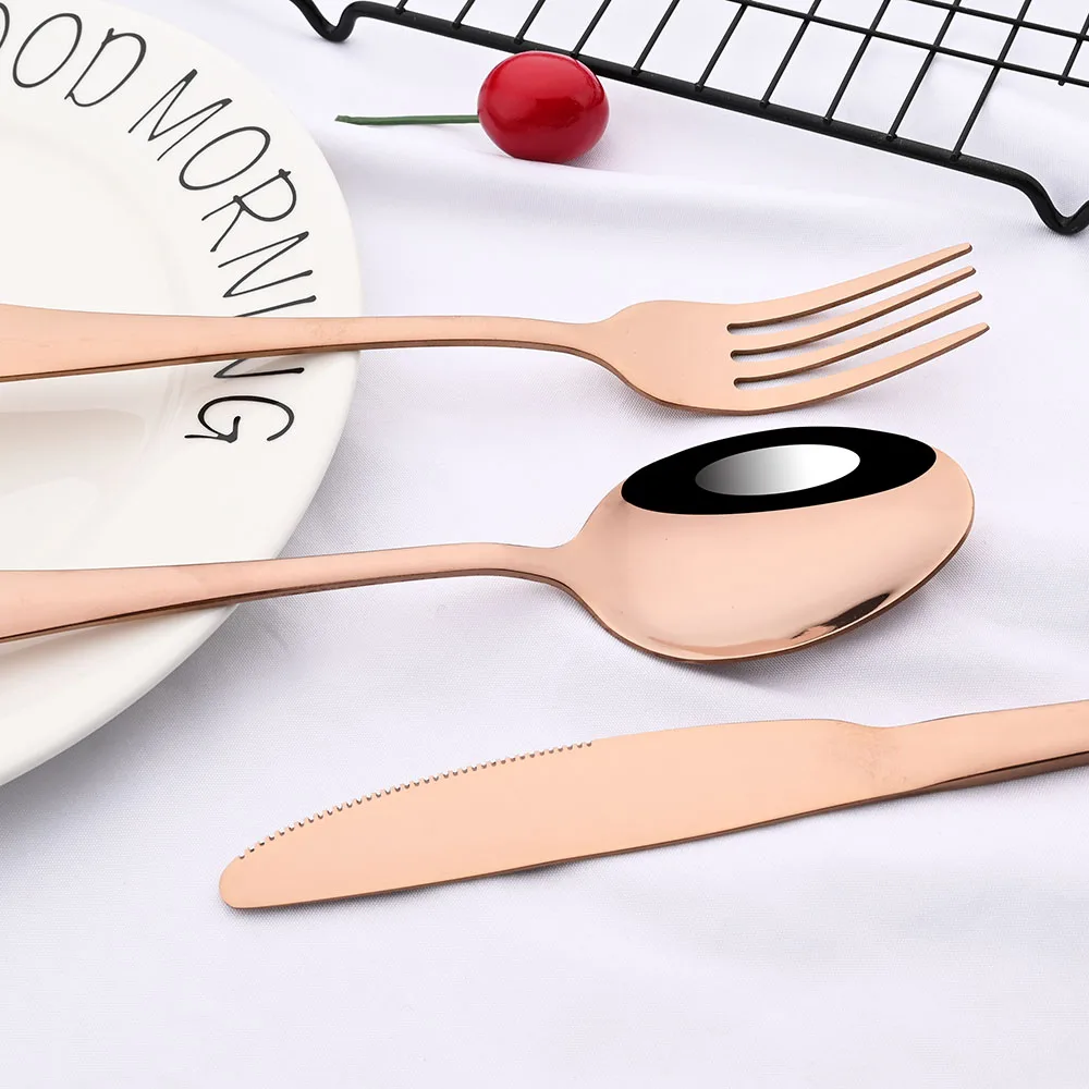 Rainbow Tableware Set Stainless Steel 24pcs Dinnerware Knife Fork Coffee Spoon Cutlery Set Western Dinner Flatware Gift Box cutlery set western style cutlery set stainless steel cutlery set
