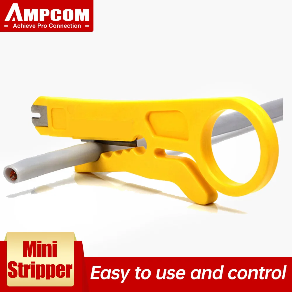 AMPCOM Mini Portable Wire Stripper Cutter Impact Punch Down Tool 110 Blade for Network Wire Cable