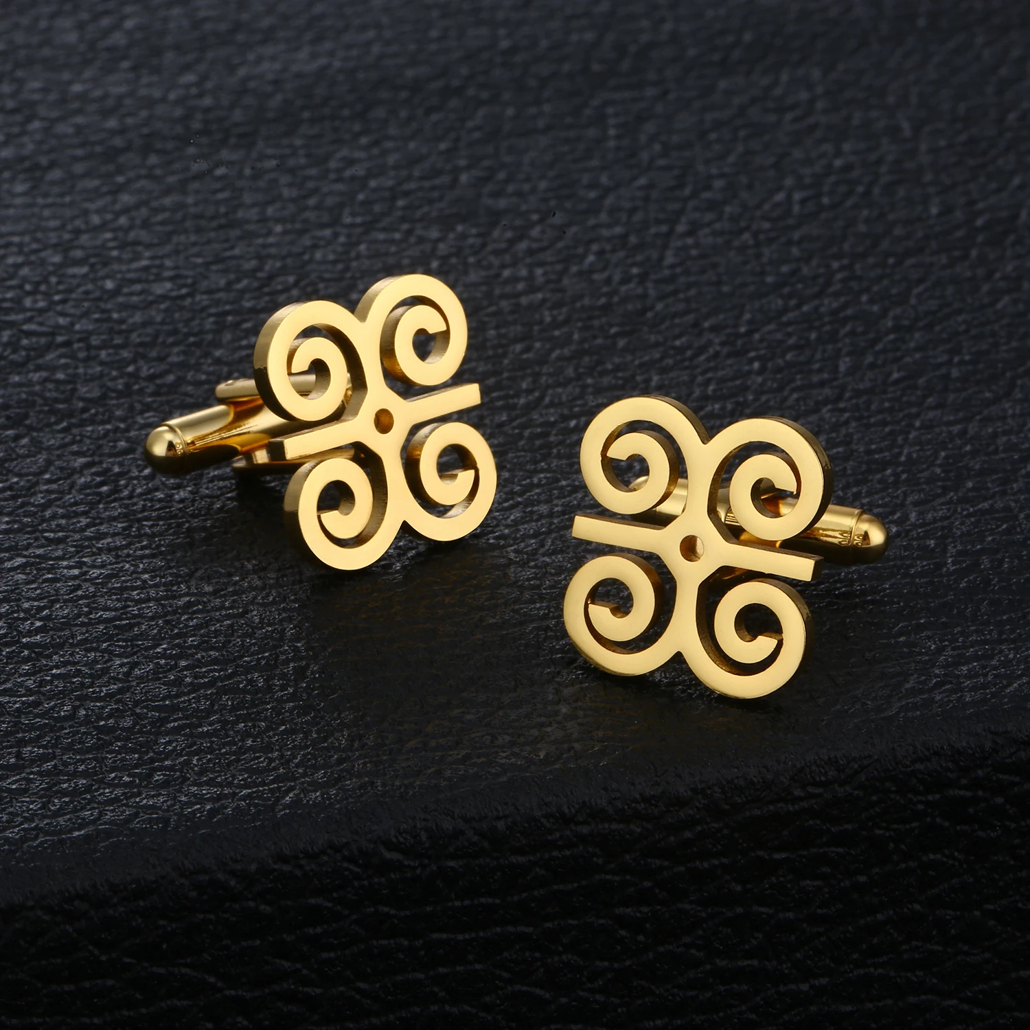 Customized African Adinkra Symbols Gye Nyame Ankh Cufflinks Carving