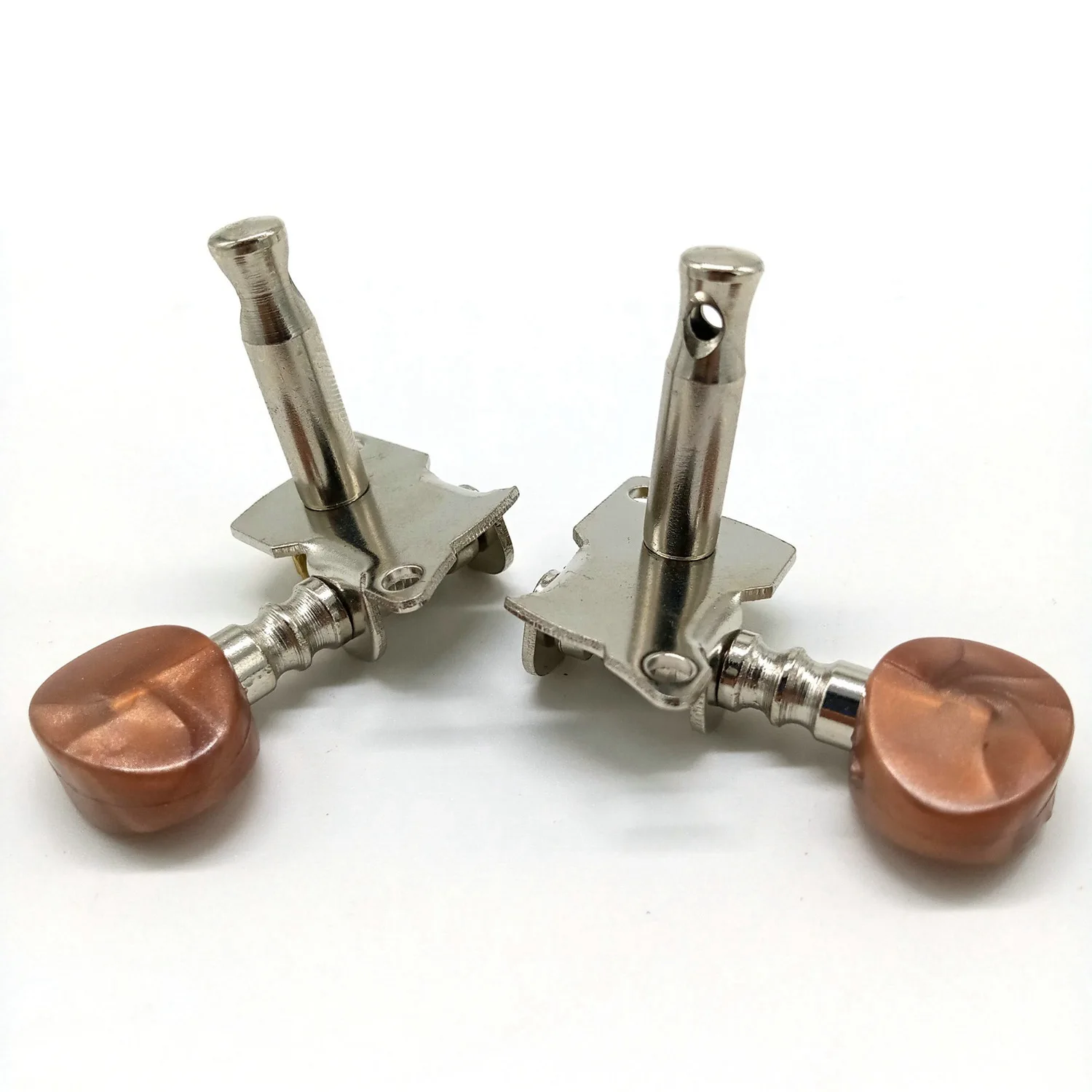 2R2L Metal Ukulele Locking String Tuner Guitar Tuning Peg Machine Head Brown Head Pegs for Ukulele Guitar Part