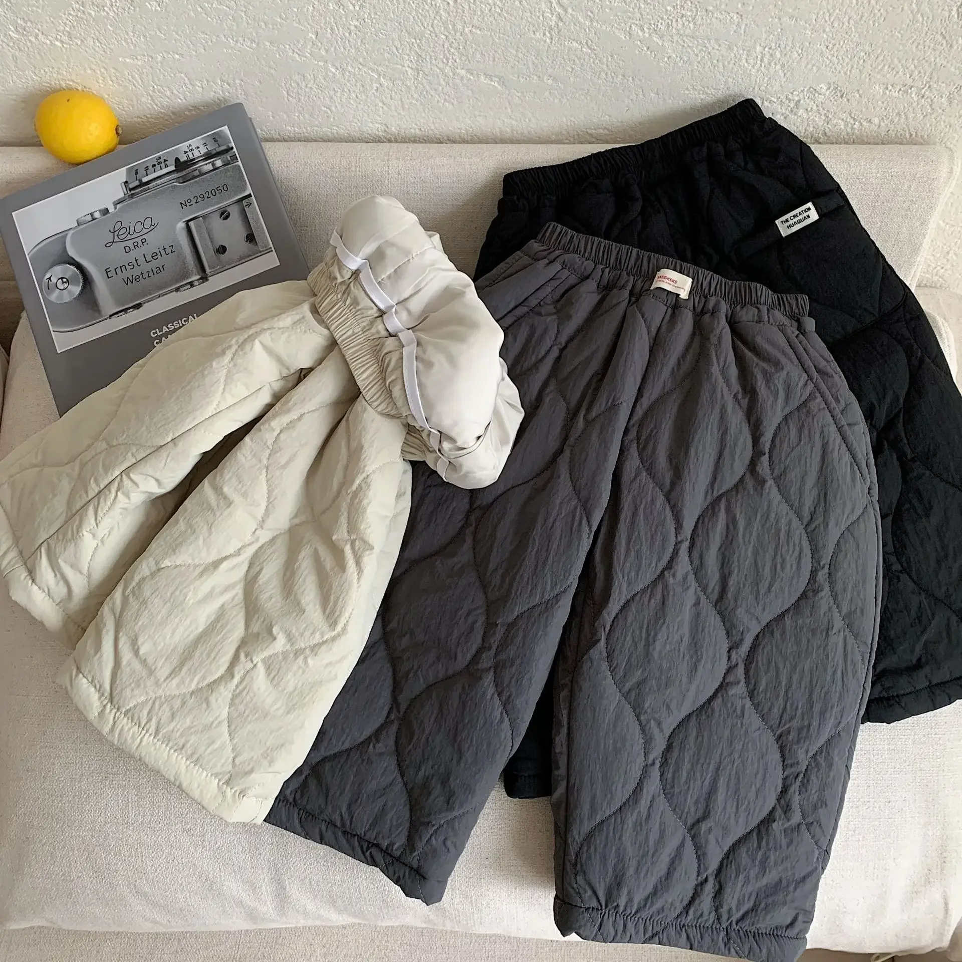 Boys Thick Fleece Pants Warm Lining Trousers for Kids