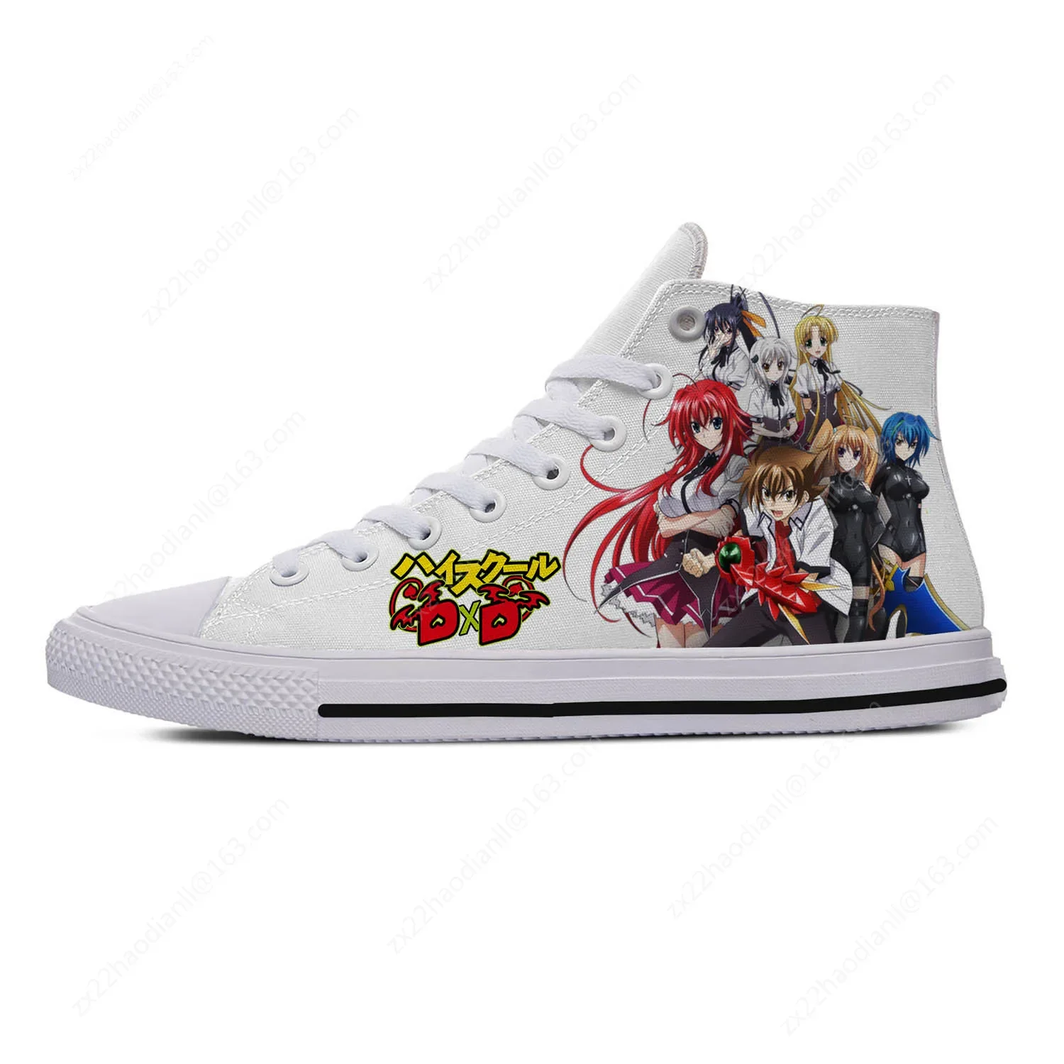 Anime High School DxD HERO High Top Sneakers Mens Womens Teenager Casual Shoes Canvas Running Shoes 3D Print Lightweight shoe 3