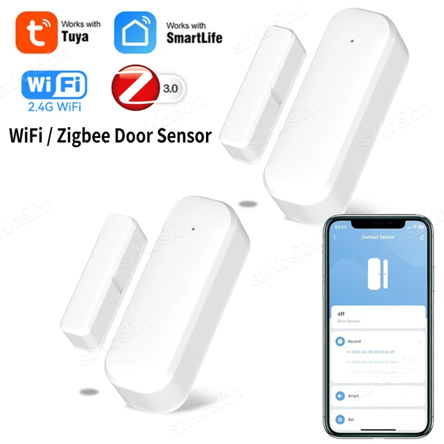 Tuya WiFi Zigbee Door Window Sensor Smart Home Security Protection Alarm System Door Open / Closed Detectors for Alexa Google 1