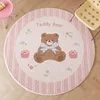 Cute Round Living Room Decorative Carpet Pink Girl Bedroom Bedside Rug Cartoon Bear Home Floor Mat Plush Soft Children's Mats IG 4