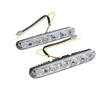 1 paio di luci diurne universali per auto Styling DRL impermeabili per auto Luce diurna a LED Indicatori di direzione Luci di marcia diurna automatiche
