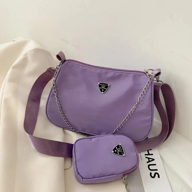 Nylon Crossbody Bag Portable Underarm Students Cross Body
