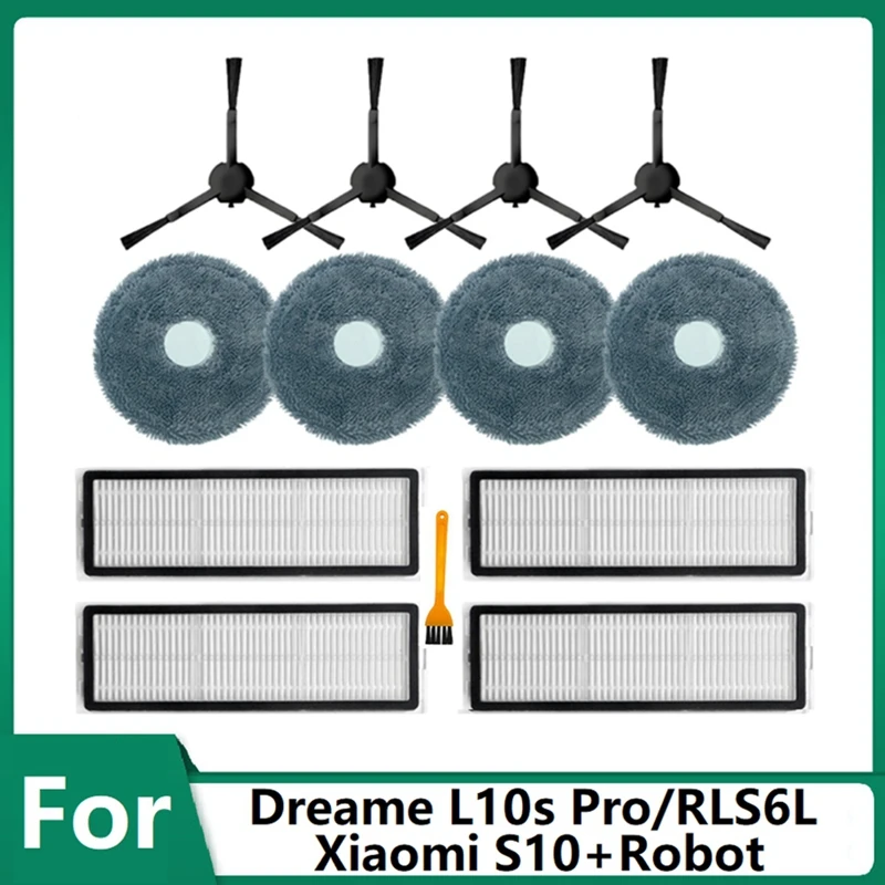 

Сменные детали для робота-пылесоса Dreame L10S Pro/RLS6L / Xiaomi S10, боковая щетка, фильтр НЕРА, насадка на швабру, 13 шт.