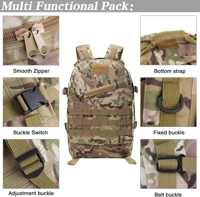 50L 3D Outdoors Tactical Backpack Molle Assault Bag Waterproof Hunting Climbing Hiking Fishing Trekking Travel Mochila Rucksack 4