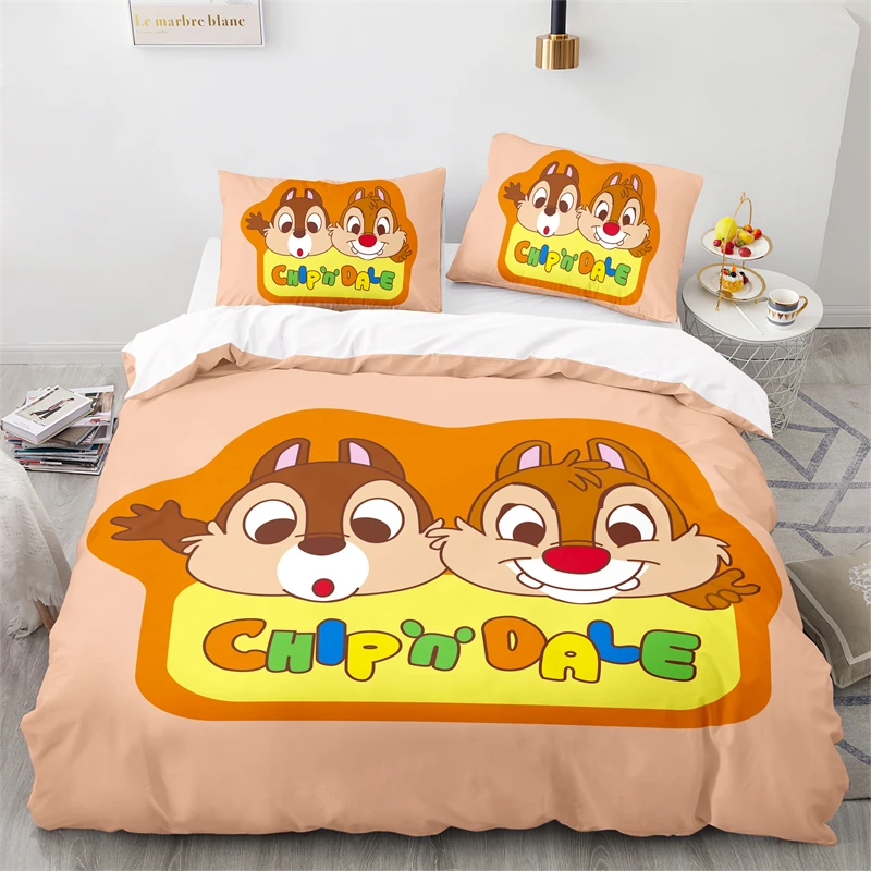 Cute Chip 'n' Dale Character Printed Duvet Cover Set Pillowcase Twin Full Queen King Cartoon 3d Bedding Set Bedclothes Bedding