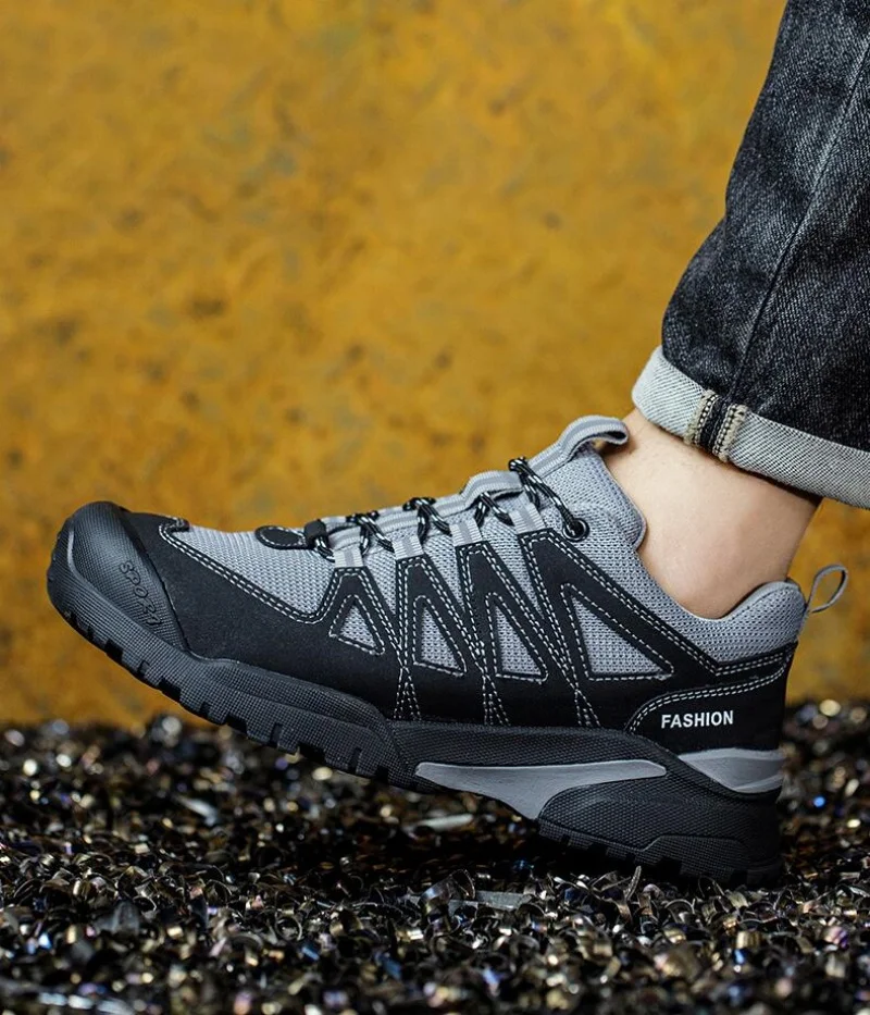 High-end Men's Steel Toe Safety Shoes Puncture-proof Work Boots_voghion.com