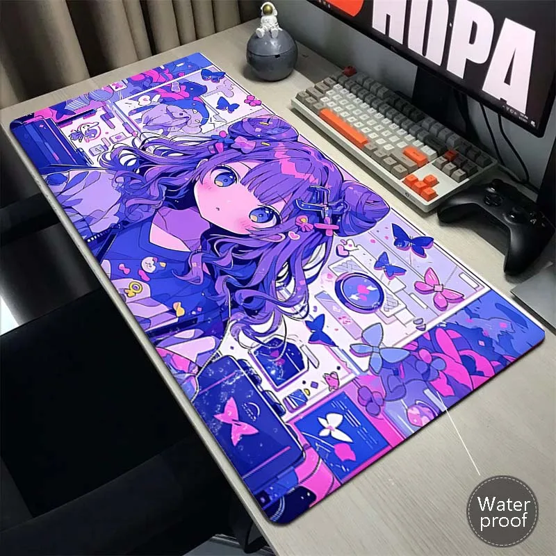 

Cartoon Girl Large Gamer Mousepad Gaming Speed Mouse Pad 900x400mm Waterproof Rubber Mouse Mat Game Accessories Keyboard Pads