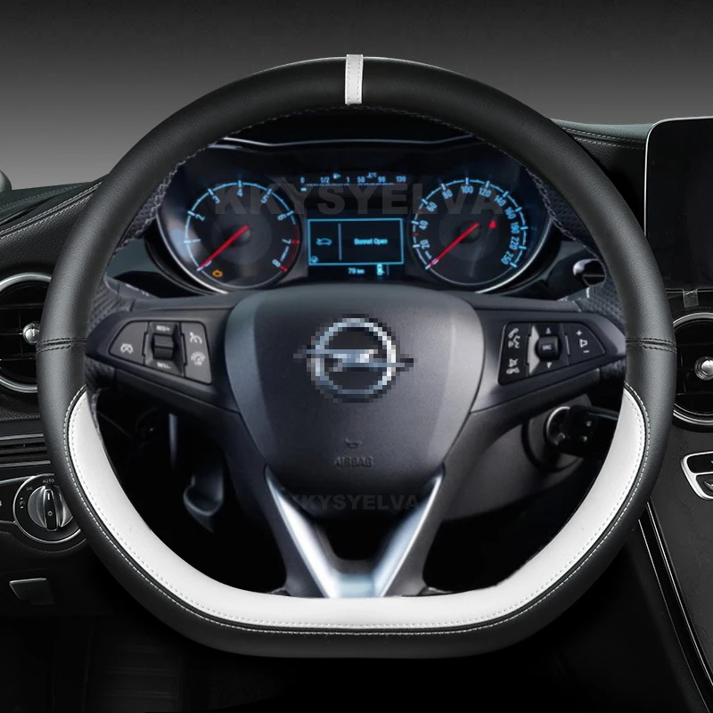 Luxurious D Shape Leather Steering Wheel Cover