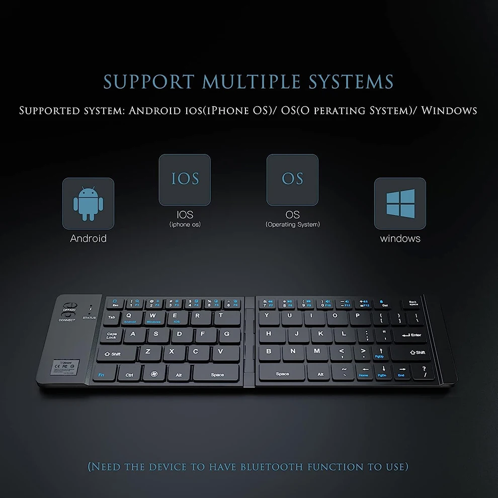 Bluetooth Folding keyboard Wireless Keyboard for phone Portable Rechargeable Mini Foldable Keyboard for cell phone