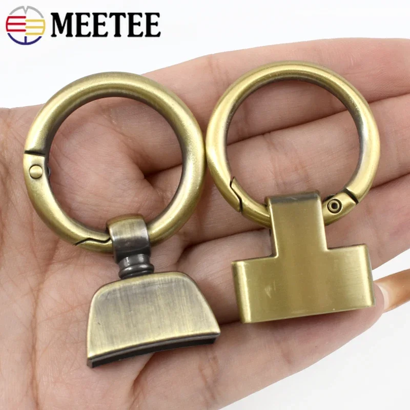 Meetee O 링 금속 버클 용수철 키 체인 웨빙 행어 후크 나사 벨 연결 걸쇠 가방 하드웨어 액세서리, 20mm, 25mm, 4 개, 10 개