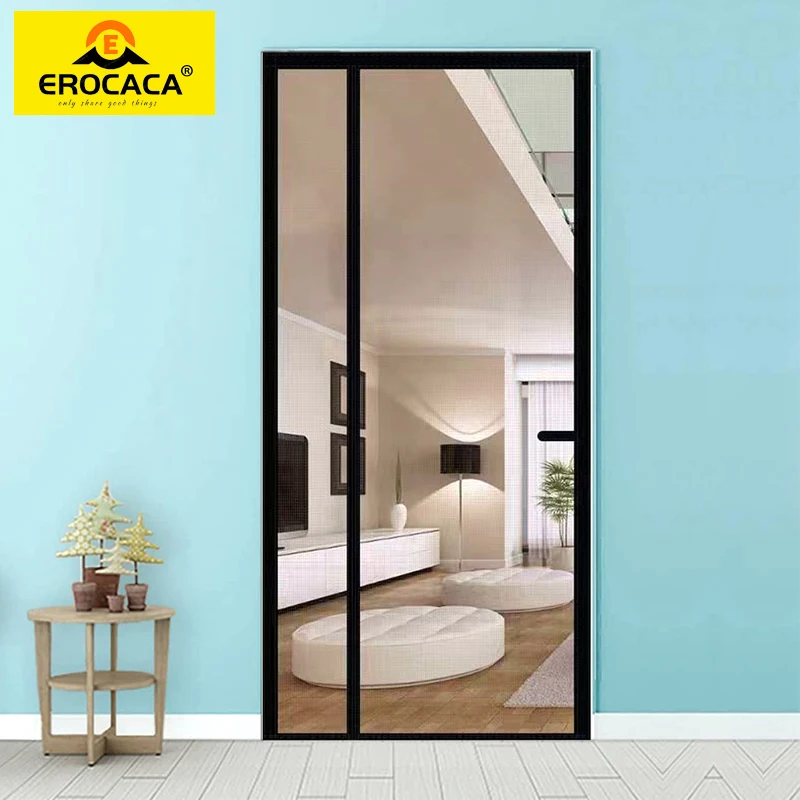 Zanzariera Magnetica Per Porte 120x235cm - Apertura Reversibile, Facile Installazione, Nero - Foto 9