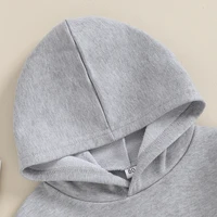 2023-10-19 Lioraitiin 6M-4Y Toddler Kid Boys Girls Hoodies Solid Color Long Sleeve Hooded Sweatshirts Spring Fall Pullovers Tops 5