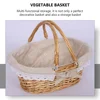 Picnic Basket Small Wicker with Handle Table Storage Baskets Flower Girl Ivory Woven Hanging 6