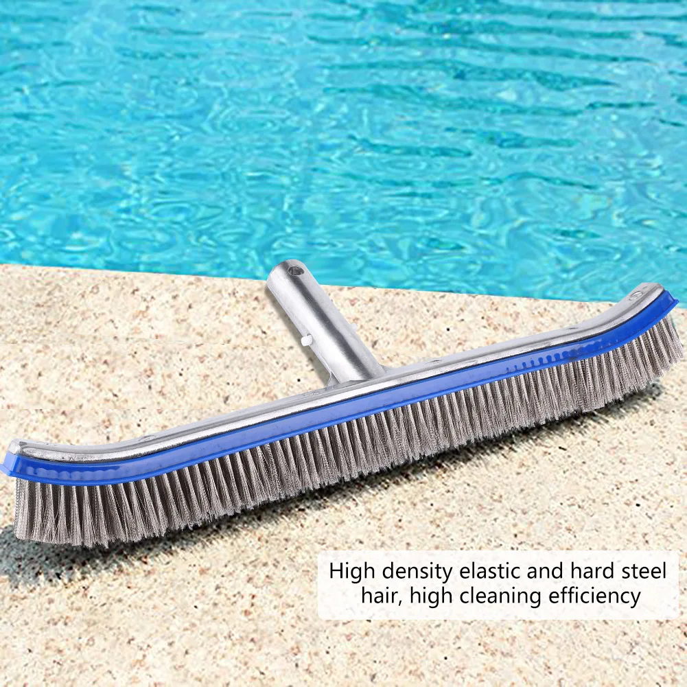 18inch Swimming Pool Steel Brush Bottom Walls Cleaning Supplies for Pond Spa Hot Spring Cleaning Steel Brush Walls