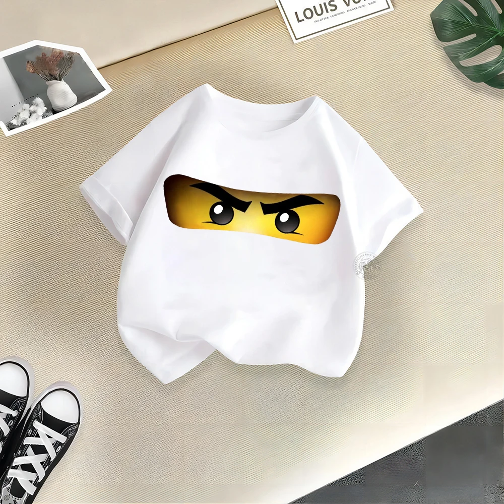 Children's summer 100% cotton T-shirt LEGO print youth casual cotton T-shirt men's and women's baby crewneck top 3