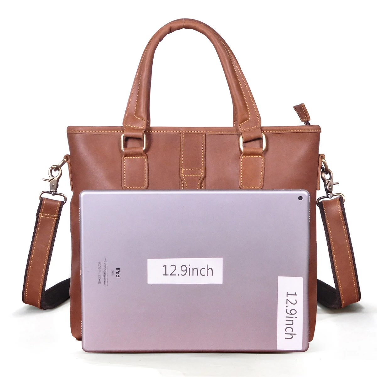 Hot Sale Thick Crazy Horse Leather Retro Business Briefcase 14