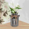 Retro Milk Bottle Vase Decor Handheld Flower Bucket Vintage Rural Iron Arrangement Container Planter Planting 3