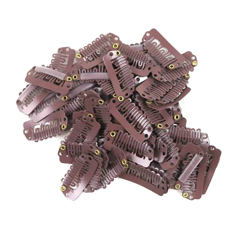 Harmony Plus Hair 100pcs Wig Clips 28mm 6 Teeth Snap Clips For Hair Extensions Tools 6 Colors Available