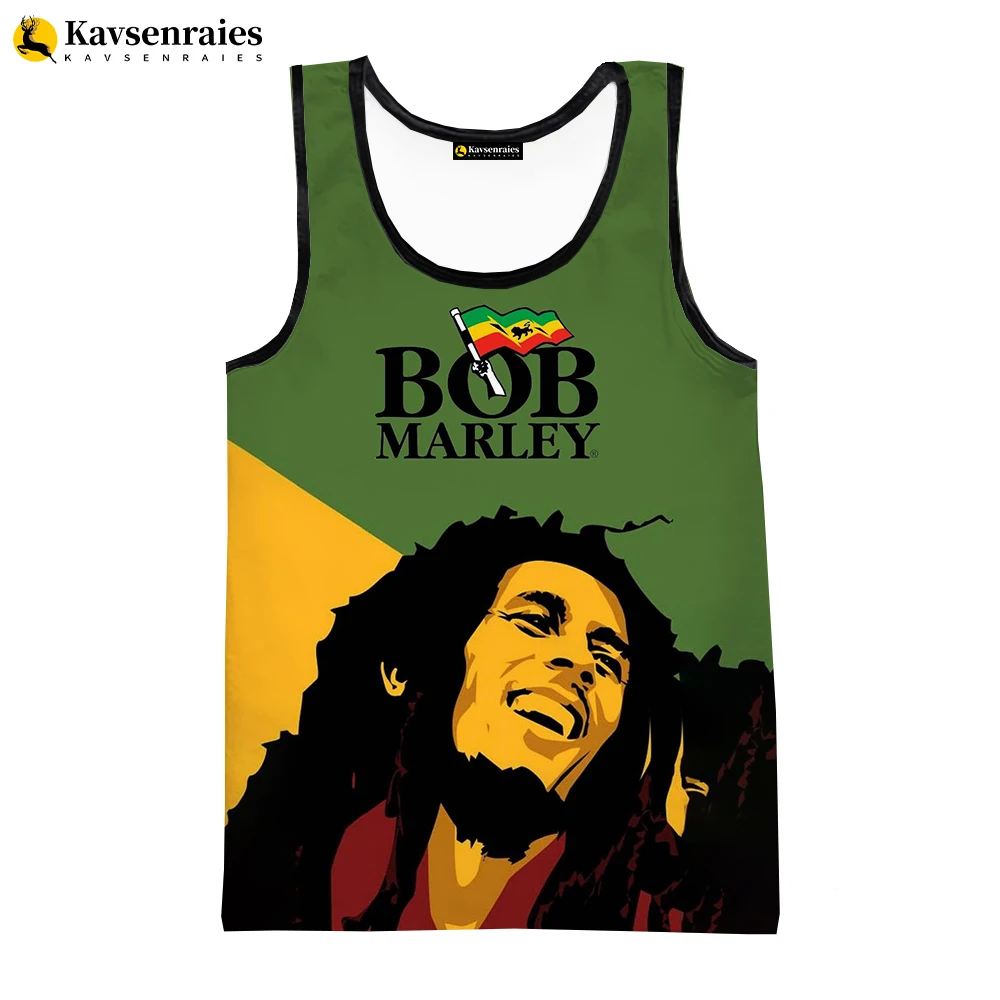 2023 moda piosenkarka Bob Marley kamizelka Unisex Fitness mężczyźni podkoszulki bez rękawów śmieszne podkoszulek Cosplay czarny Reggae muzyka koszula