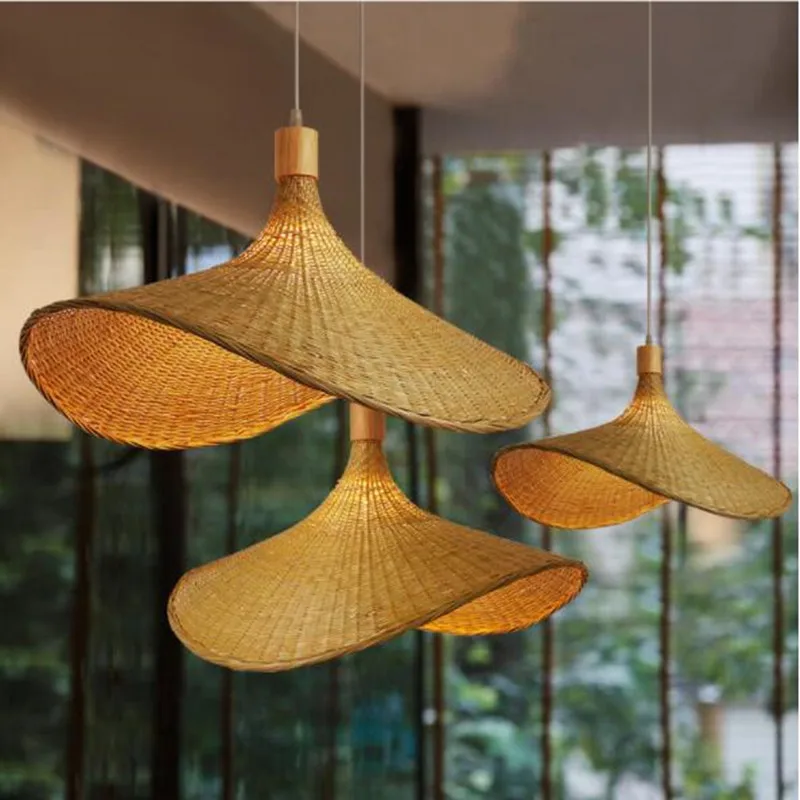 

Southeast Asia Bamboo Rattan Weaving Pendant Lights Cafe Dining Room Hanglamp Home Decor Rural Loft Hanging Luminaire