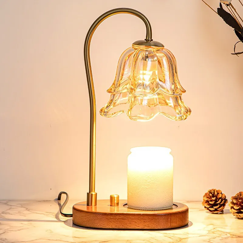 Candle Warmer Lamp Vintage Crystal Candle Wax Warmer With Dimmer Safe Light Warmer For Jar