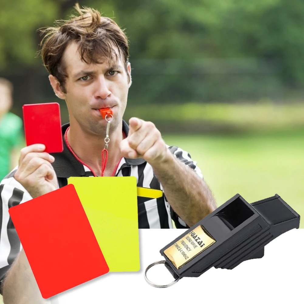 Football Whistle Referee Card Set Portable Warning Cards for Training