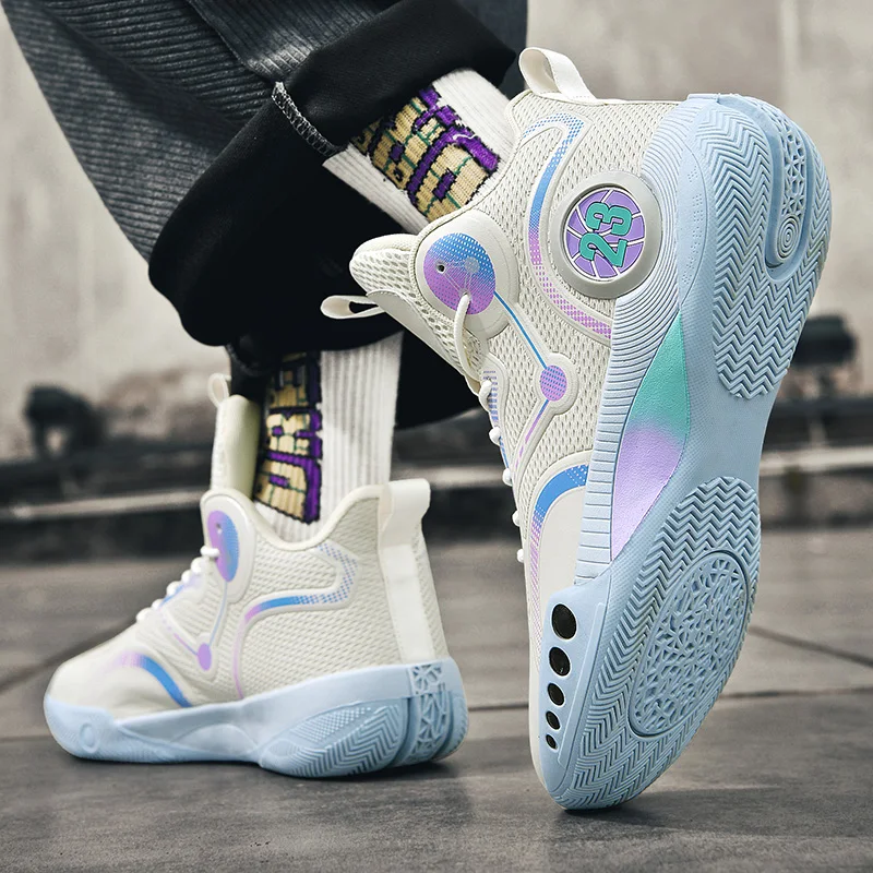 Men's Basketball Shoes Breathable Cushioning Non-Slip Wearable Sports Shoes Gym Training Athletic Basketball Sneakers for Women 3