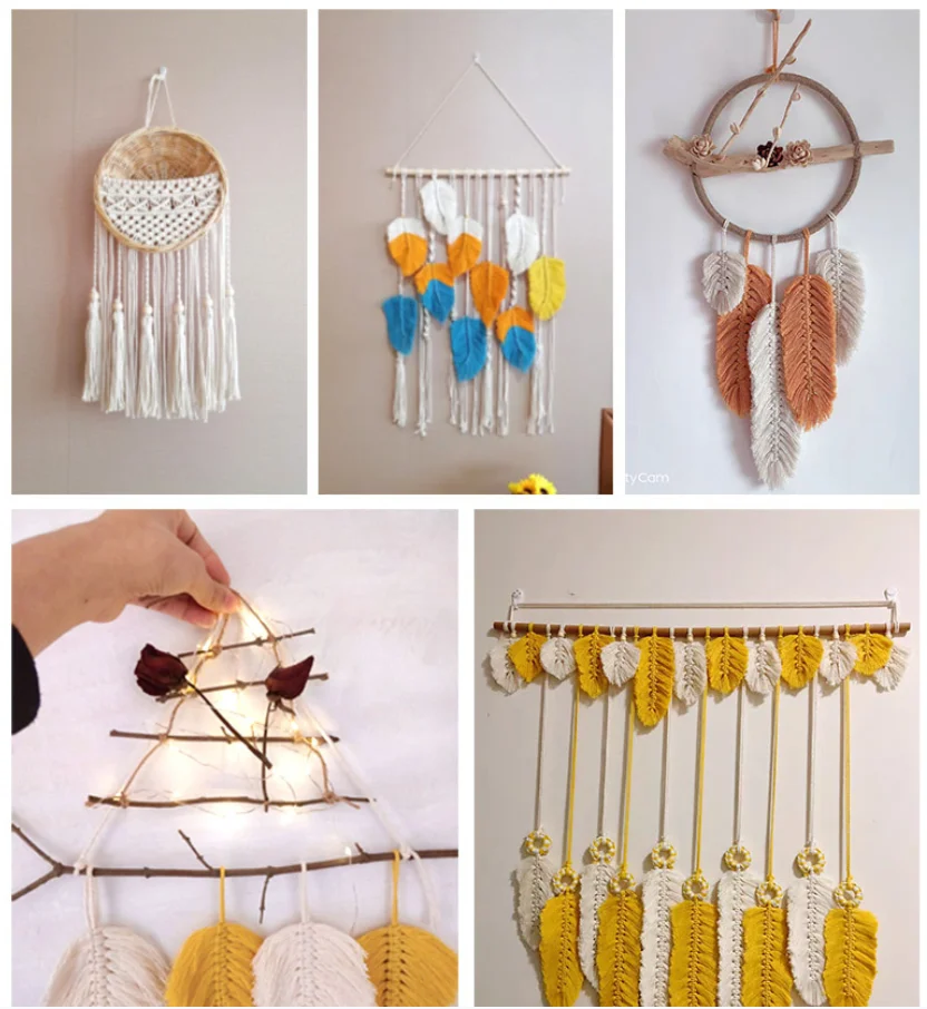 1-100M Macrame Cord 1-20mm Natural Cotton Twisted Macrame Rope String DIY Craft Knitting Making Plant Hangers Wall Hangings