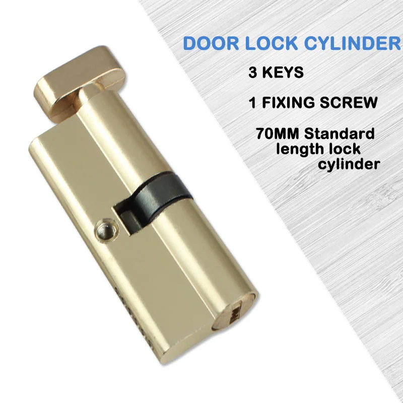 70 Lock Cylinder With 3 Keys Wooden Door Lock Cylinder Anti-Theft Entrance Alloy Door Indoor Lengthened Core
