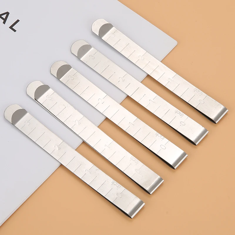 Sewing Hemming Clips 3/5/10pcs Stainless Steel Hemming Clips Metal Crimping Clip Fabric Measuring Ruler DIY Sewing Clip Tools sewing accessories sewing clips garment clips