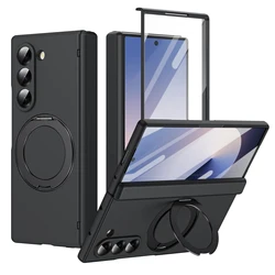 Enhanced Drop Protection Hinge Glass Film Case with Wireless Charging Capability - Galaxy Z Fold 8 Ultra (Black)