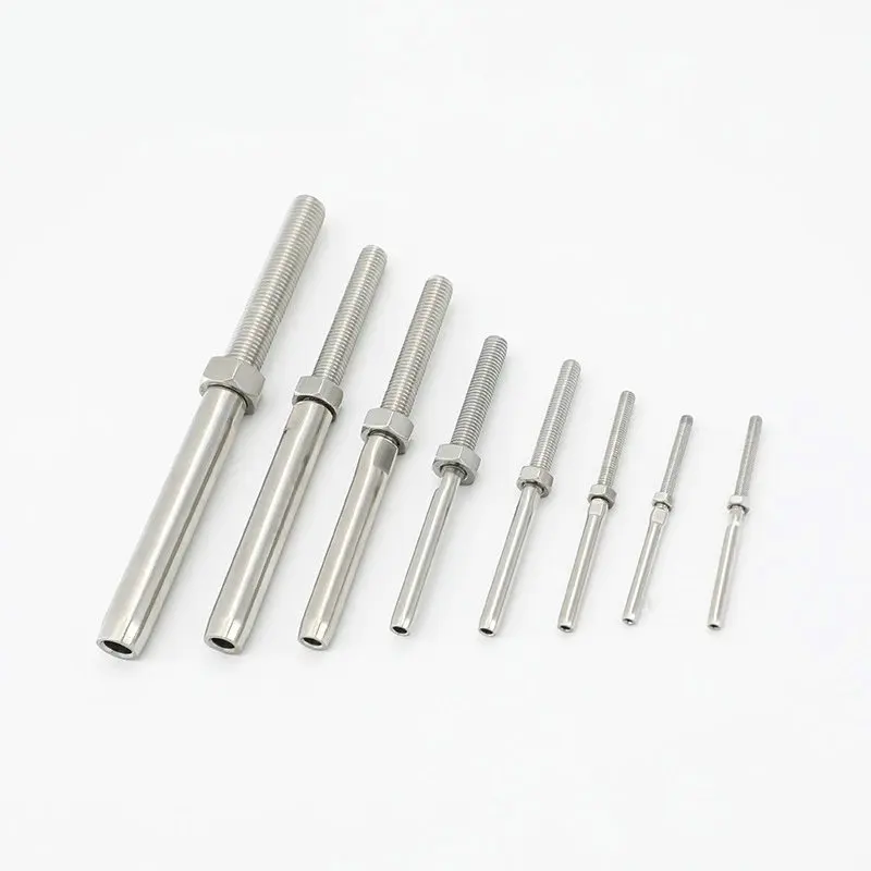 Trilhos de Cabo 2.5 10 mm de 316 Terminais da Linha da Mão Direita dos Encaixes da Corda do Fio do Parafuso Prisioneiro da Swage Aço Inoxidável