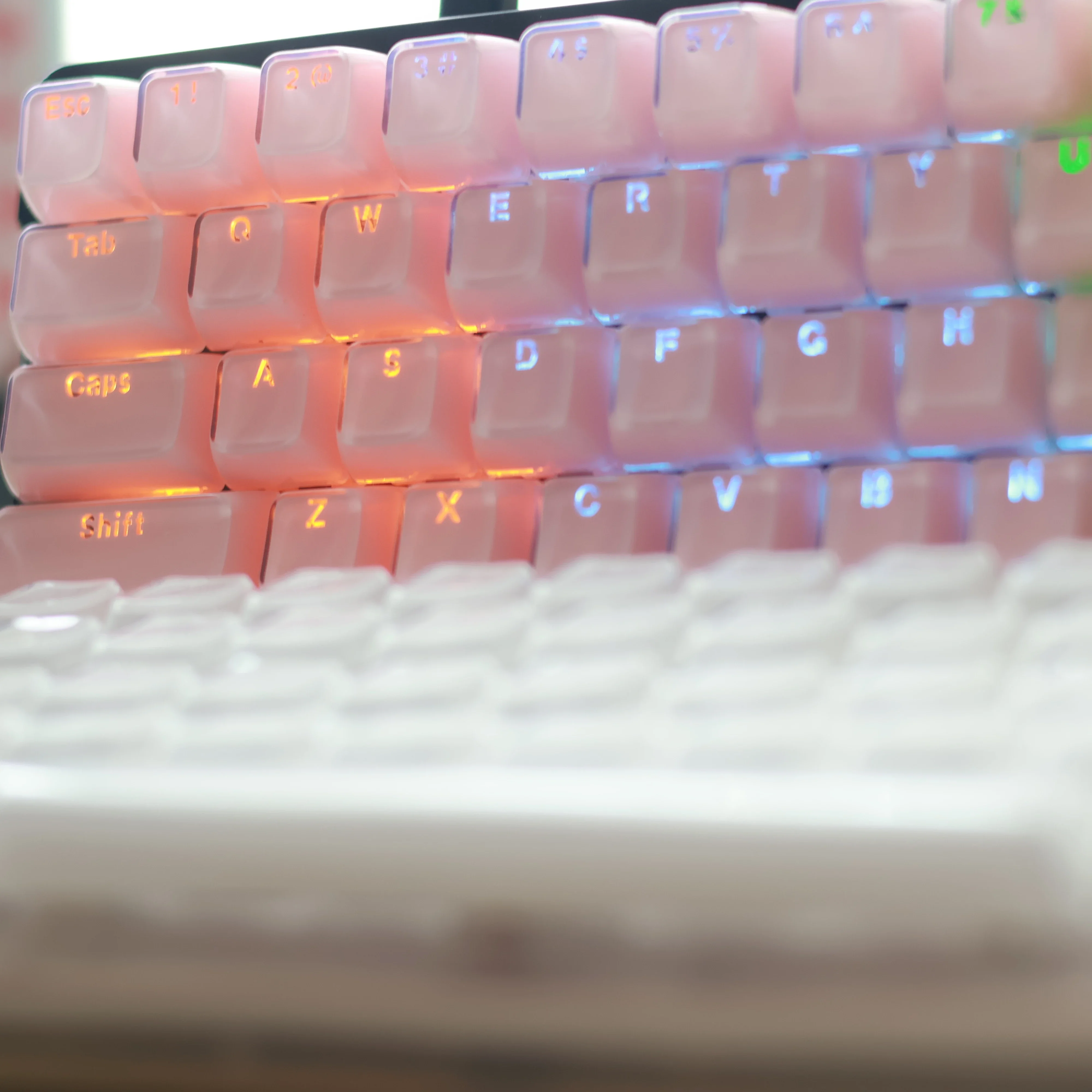 Teclas Translúcidas de Cristal Geleia Caps de Teclado Mecânicos para Alice Layout Rosa Perfil Mda Teclas Brancas Tecla Iso 135 Teclas