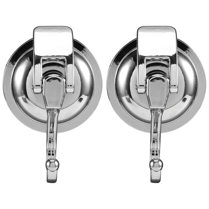Heavy Duty Vacuum Suction Cup Hooks (2 Pack) For Kitchen Bathroom Restroom Organization