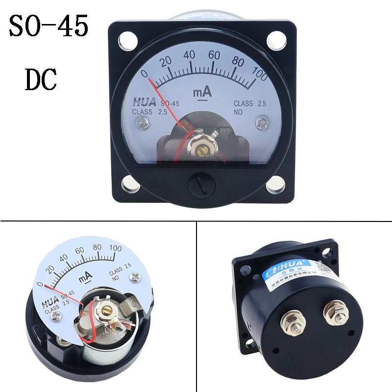 SO45DCmAAmmeterPointerAnalogCircularMarinePlasticInstrument