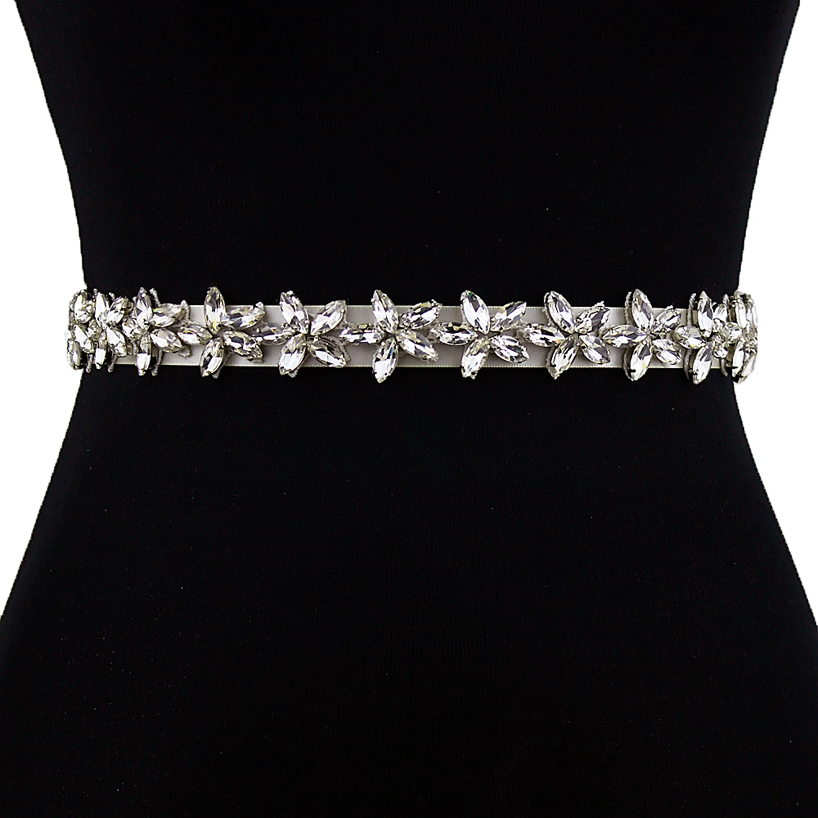 Rhinestone Wedding Belt Bridal Bridesmaid Dress Accessories Belts Crystal Embellished Bridal Belt Made of Satin Wedding S96