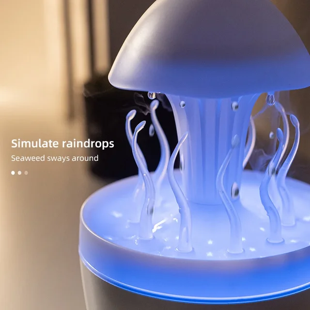 New 300ML Rotating Raindrop Aroma Diffuser, 7-Color LED Night Light & Humidifier, Whisper-Quiet, 3-Timer Mood Lamp for Home 5
