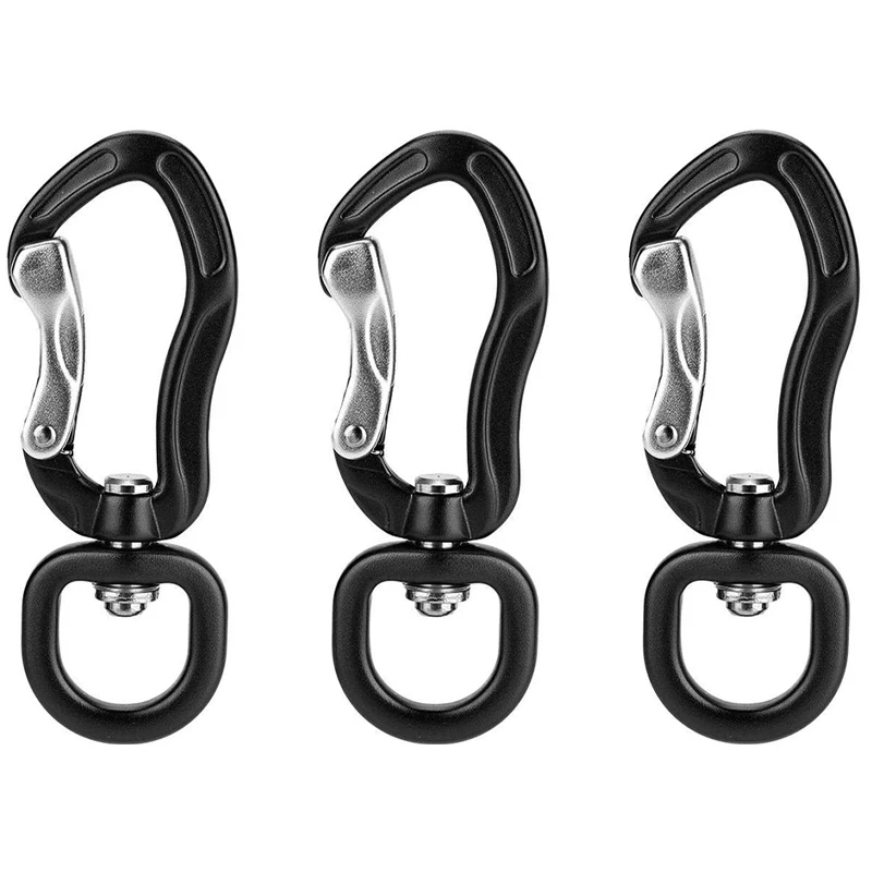 

3X 360° Swivel Rotating Carabiner Clip,Multifunctional Aluminium Alloy Carabiner D Buckle For Outdoor Camping Hiking