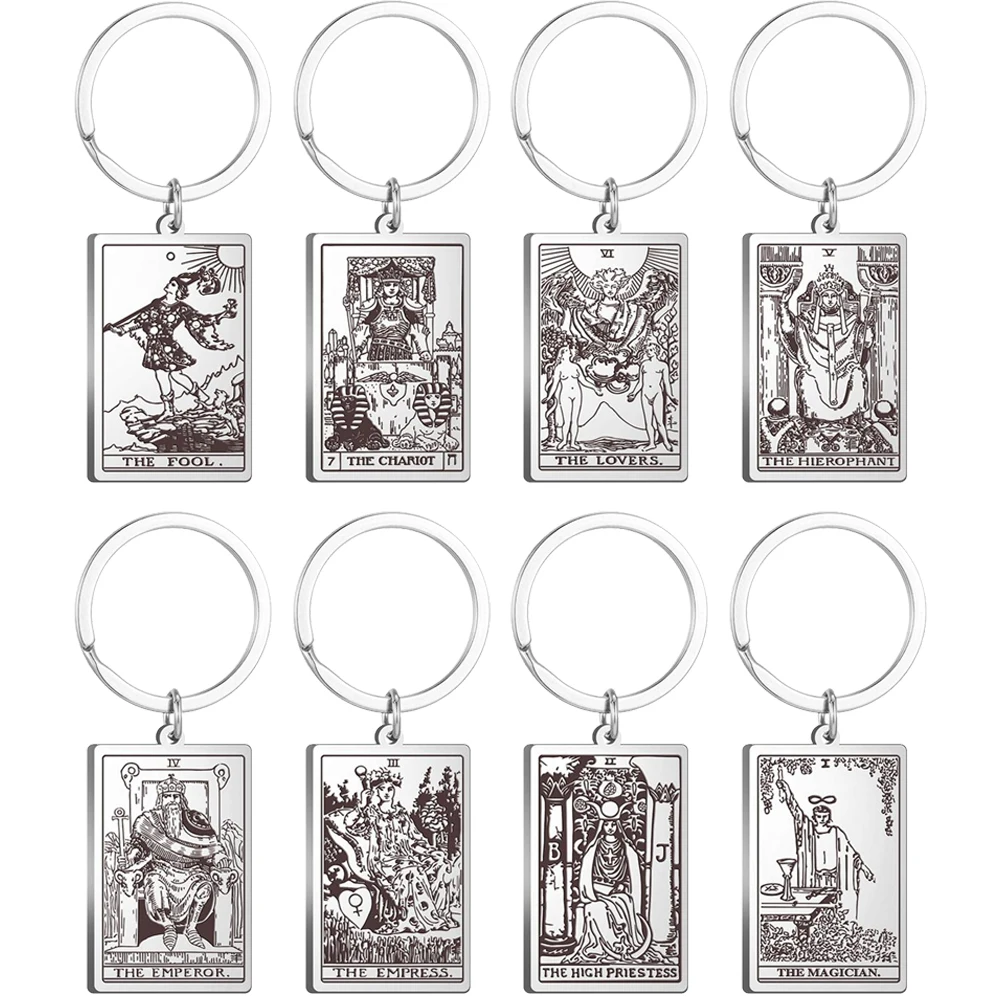 Arcane Du Tarot En 4 Lettres Les Arcanes Majeurs Pendentif Porte clés Premier Jeu de Cartes Dans Le Tarot  Oraculo Carte Vintage Porte clés En Acier Inoxydable Bijoux | AliExpress