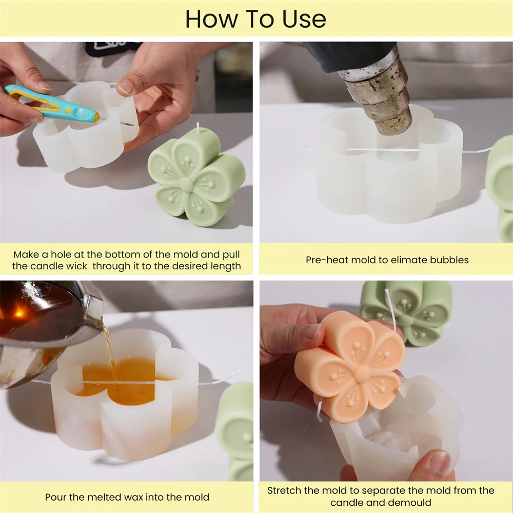 Molde De Silicona Para Velas De Hormigón BOOWAN - Redondo, 100 Ml, Con Tapa, Para Manualidades Y Decoración