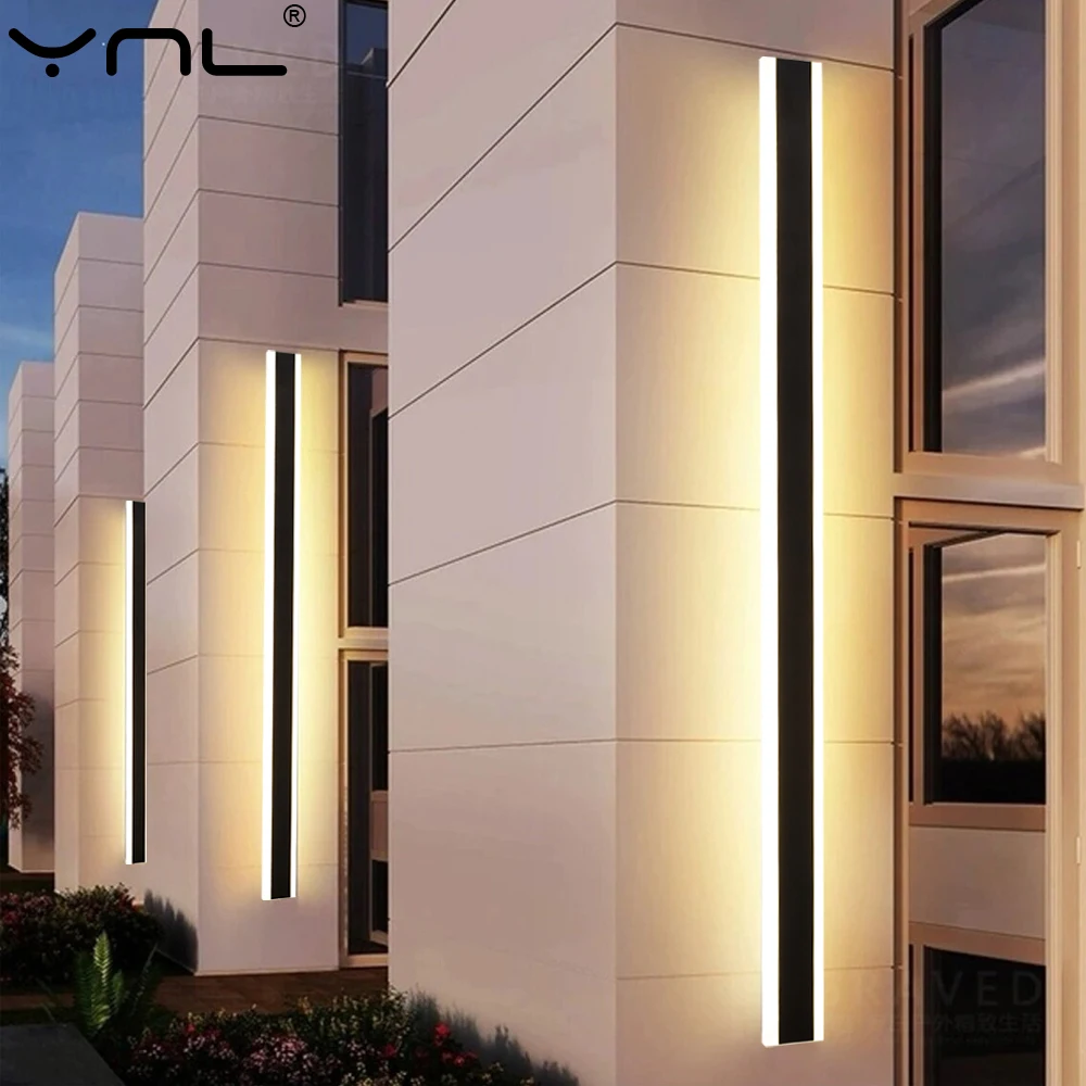 Applique murale LED sous forme de bande longue en aluminium, imperméable  conforme à la norme IP65, éclairage d'extérieur, idéal pour une villa, un  jardin ou une véranda, 110/220V
